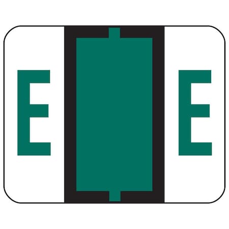 Smead Label, Bccr, Endtab, "E", Dkgrn Pk SMD67075